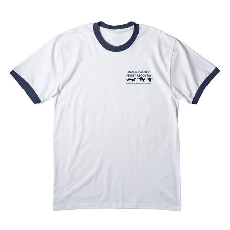Front/Back BFF 30-Yr Anniversary Buffalo Gap, a White/ Navy Cotton Ringer Tee