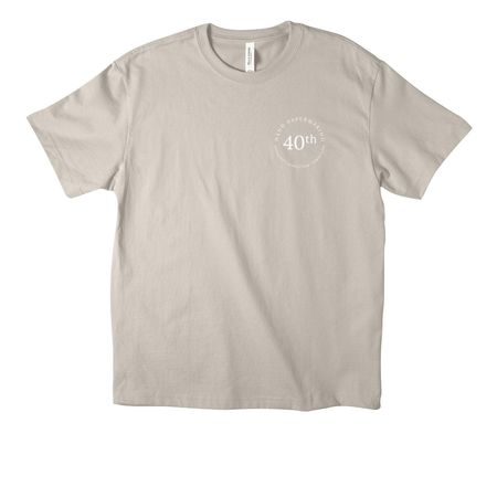 Fire Horse Block Print Shirt, a Dust Unisex Heavyweight Tee (back-view)
