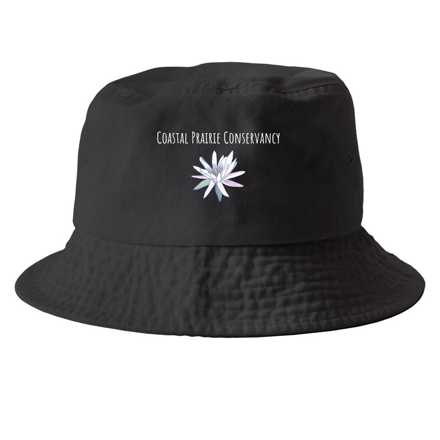 Limited Edition: White-Water Lily Hat, a Black Printed Bucket Hat