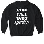 Weston?s World Race - HOW WILL THEY KNOW?, a Black Gildan Softstyle Pullover Hoodie (back-view)