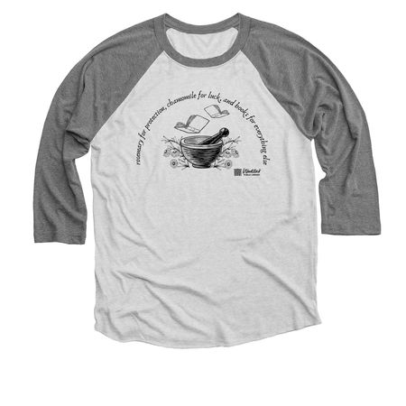 Protection, Luck, and All Else, a Premium Heather and Heather White 3/4 Sleeve Baseball Tee