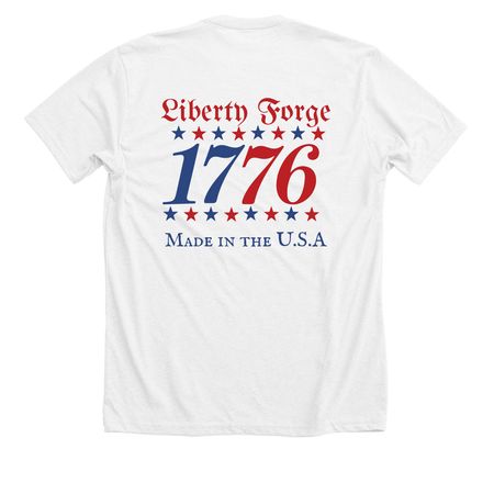 1776, a Solid White Blend Premium Unisex Tee (back-view)