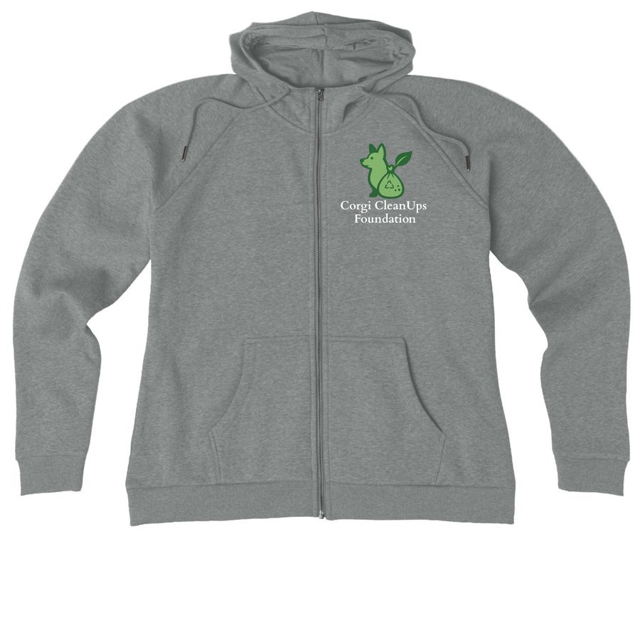 Corgi CleanUps Foundation Launch Campaign, a Aluminum Grey Heather Allmade Women?s Organic CVC Zip-Up Hoodie