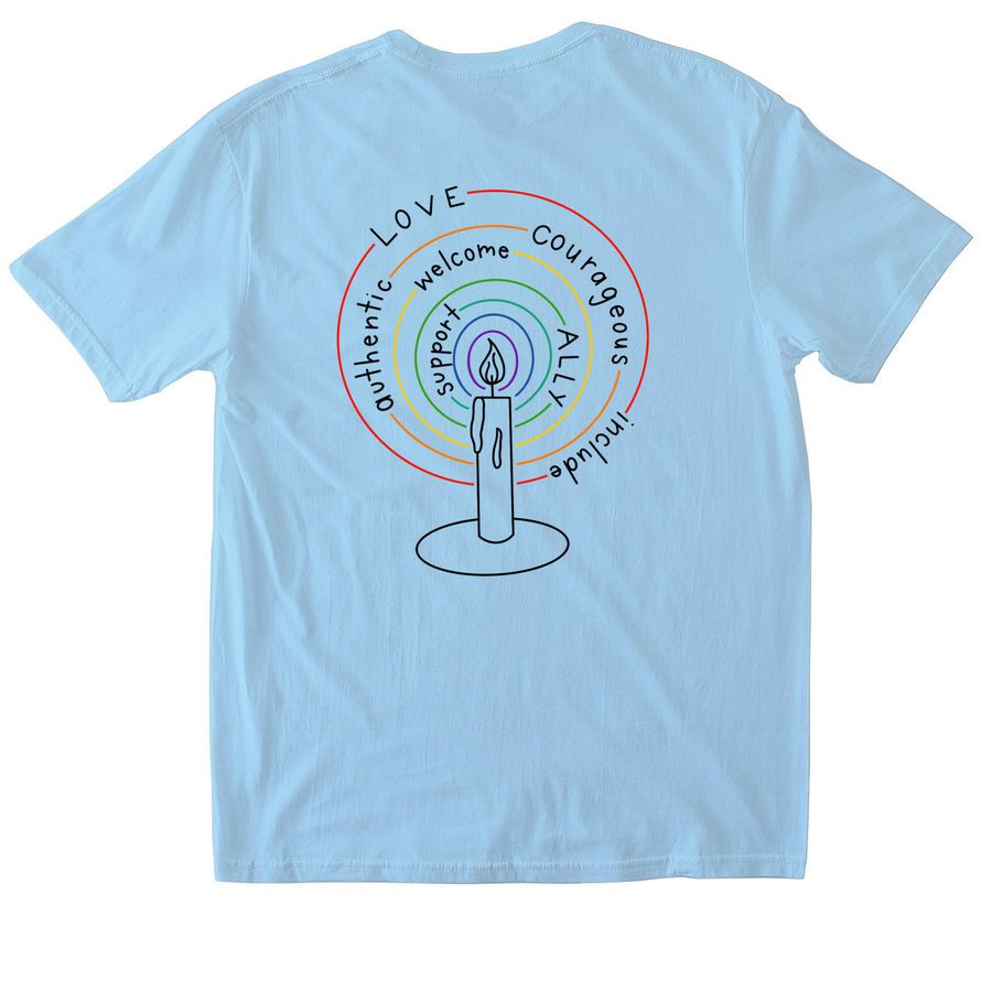 More Light, a Light Blue Softstyle Cotton Tee (back-view)