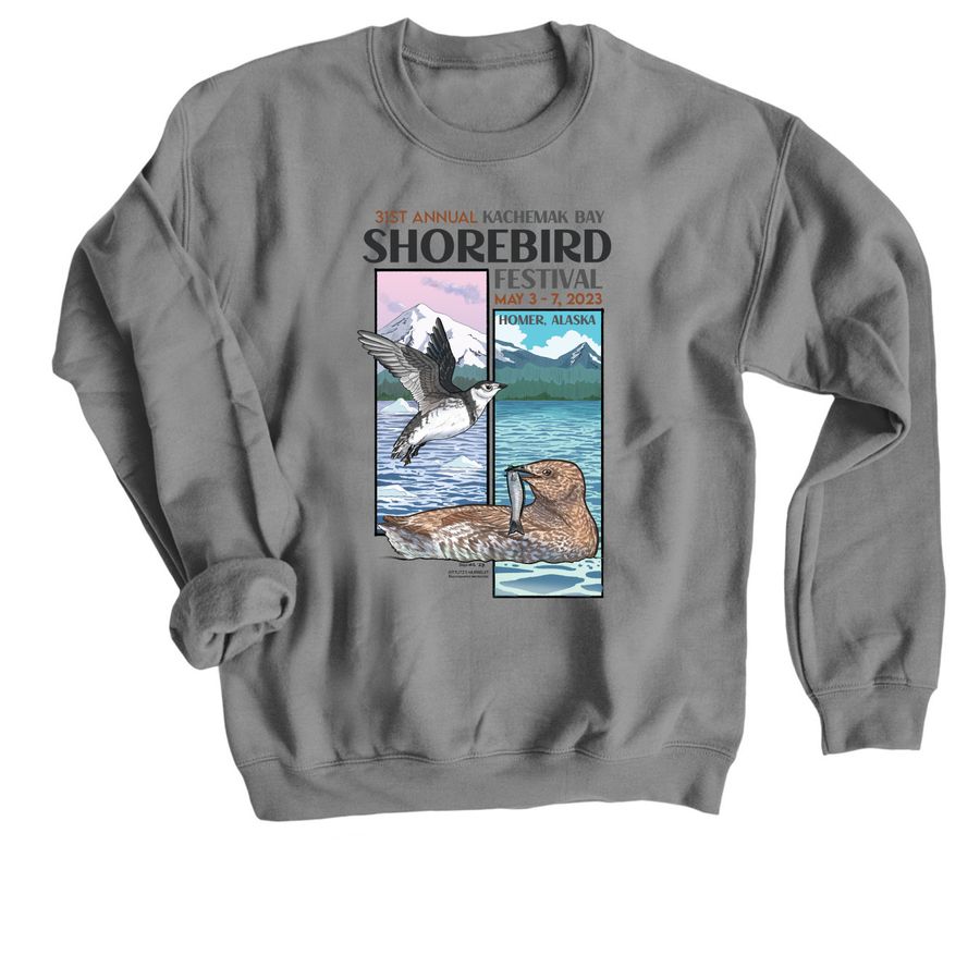 2023 Kachemak Bay Shorebird Festival! , a Charcoal Crewneck Sweatshirt