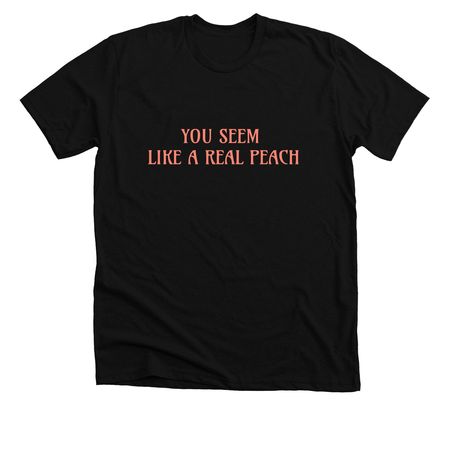 Real Peach, a Solid Black Blend Premium Unisex Tee