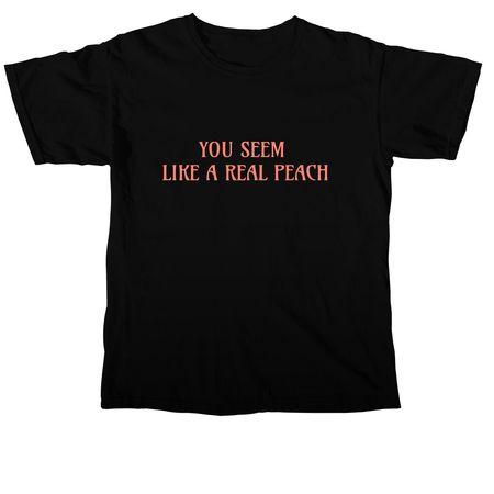 Real Peach, a Black Comfort Colors Unisex Tee