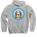 Hot Diggity Dog (Front and Back), a Sport Grey Pullover Hoodie (back-view)