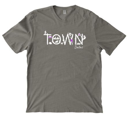 TOWN DALLAS WOMEN'S CUT TEES, a Driftwood Grey Allmade Organic Cotton Mineral Dye Tee