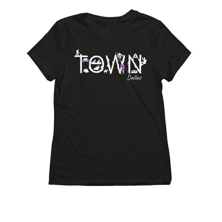 TOWN DALLAS WOMEN'S CUT TEES, a Deep Black Allmade Eco Triblend Women?s Tee