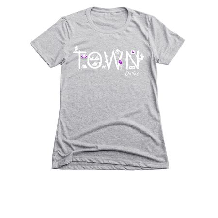 TOWN DALLAS WOMEN'S CUT TEES, a Dark Heather Grey Women's Slim Fit Tee