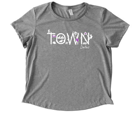 TOWN DALLAS WOMEN'S CUT TEES, a Aluminum Grey Allmade Eco Triblend Women?s Scoop Neck Tee