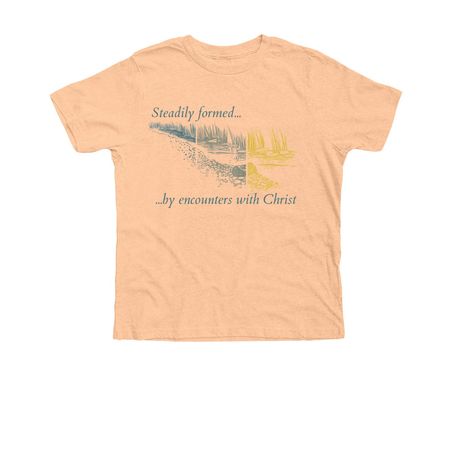 Steadily Formed Light, a Heather Peach Premium Youth Tee