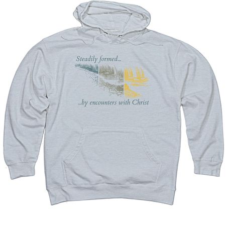 Steadily Formed Light, a Grey Heather Midweight Pullover Hoodie