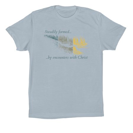 Steadily Formed Light, a Light Blue Premium Cotton Tee