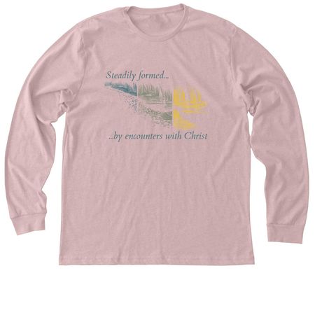 Steadily Formed Light, a Heather Pink Gravel Premium Long Sleeve Tee
