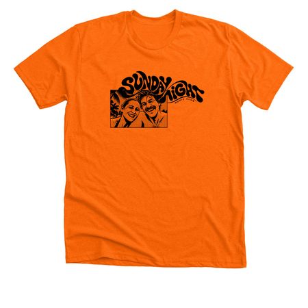Here We Love, a Neon Orange Premium Unisex Tee