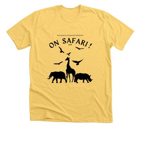 On Safari! Apparel, a Heather Yellow Gold Premium Unisex Tee