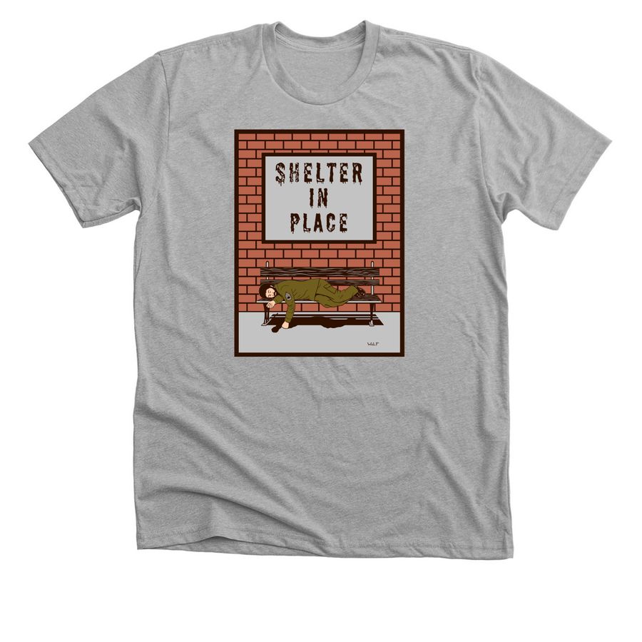 Shelter In Place, a Athletic Heather Premium Unisex Tee