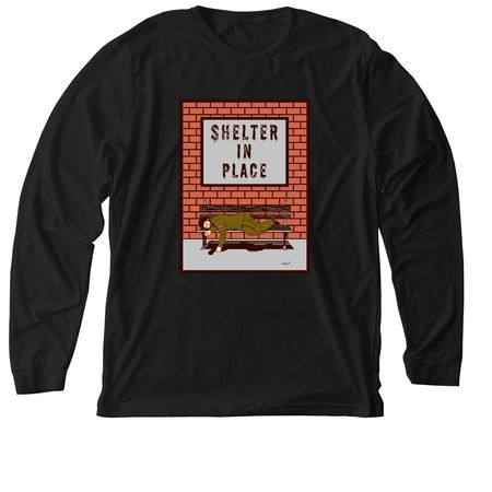 Shelter In Place, a Solid Black Blend Premium Long Sleeve Tee