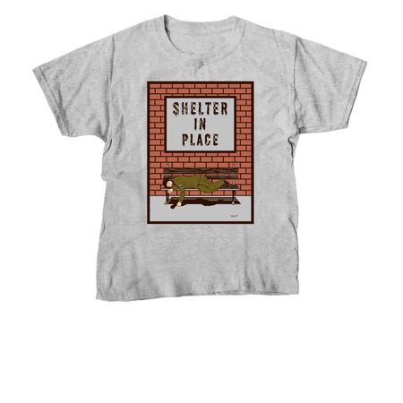 Shelter In Place, a Sport Grey Youth Unisex Tee