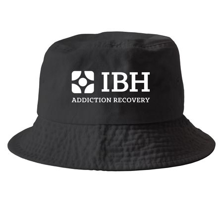 Logo Hat, a Black Printed Bucket Hat