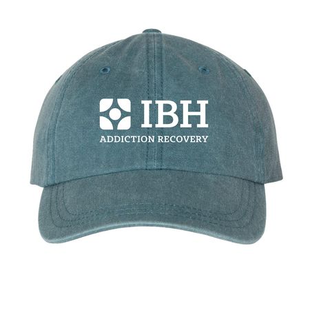 Logo Hat, a Teal Printed Pigment Dye Baseball Cap