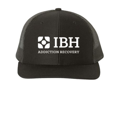 Logo Hat, a Black Printed Snapback Trucker Cap