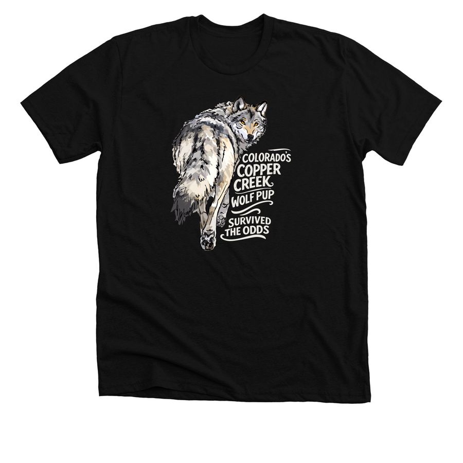 COPPER CREEK WOLF PUP, a Solid Black Blend Premium Unisex Tee