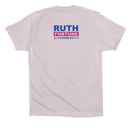 The American Dream Fights Back, a Lavender Dust Premium Cotton Tee (back-view)