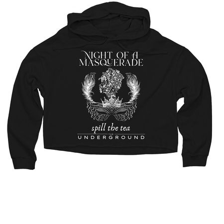 Night of a Masquerade, a Black Women?s Lightweight Cropped Hoodie