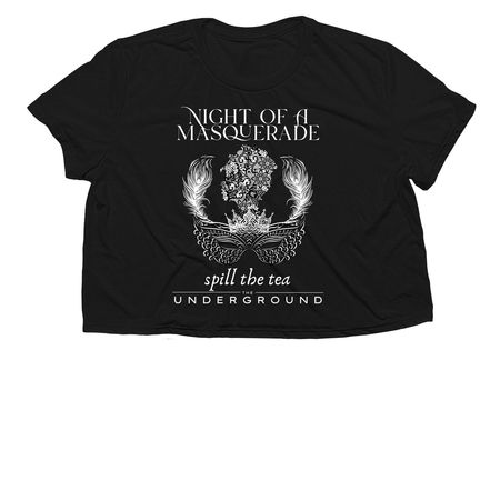Night of a Masquerade, a Black Women?s Flowy Cropped Tee