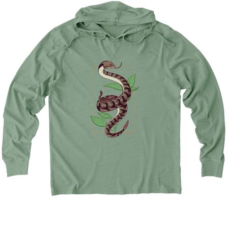 Timber Rattlesnake Family Hoodie, a Lichen Green Allmade Organic Cotton Mineral Dye Hoodie Tee