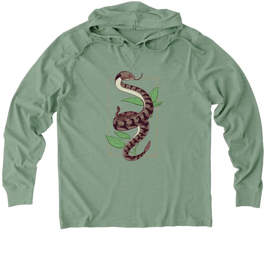 Timber Rattlesnake Family Hoodie, a Lichen Green Allmade Organic Cotton Mineral Dye Hoodie Tee