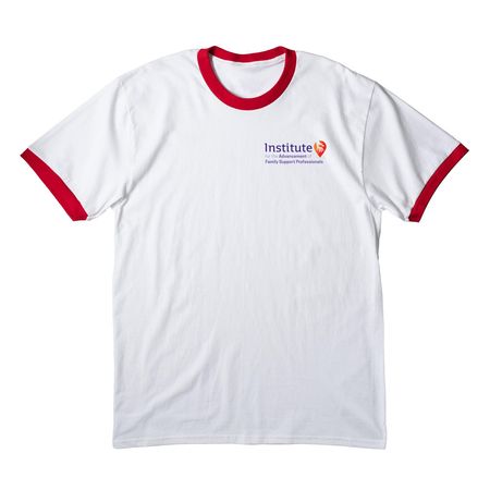 Institute Ringer Tee, a White/ Red Cotton Ringer Tee