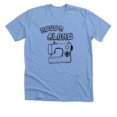 Never Alone, a Heather Carolina Blue Premium Unisex Tee