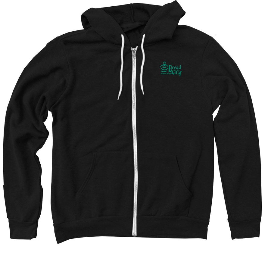 Bread for the City Logo: Adult & Youth, a Black Zip Up Hoodie