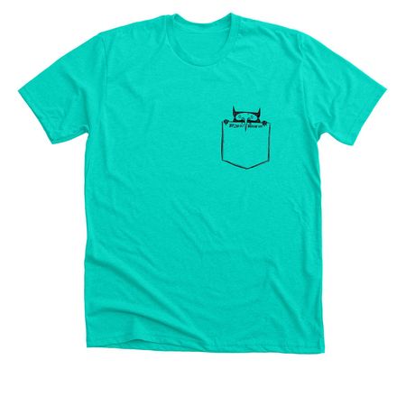 Tut?Zanni Pocket Monster Tee, a Heather Sea Green Premium Unisex Tee