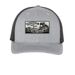 Warbird Squadron 20 Cap, a Heather Grey/ Black Printed Five-Panel Trucker Cap