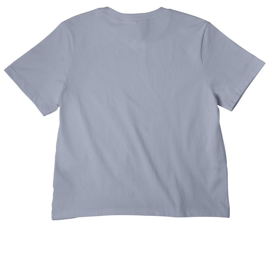 The Heart Needs Tea, Bread & Poetry, a Vintage Denim Women's Heavyweight Tee (back-view)