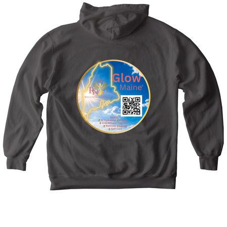 Glow Maine Merch, a Pepper Comfort Colors Pullover Hoodie (back-view)