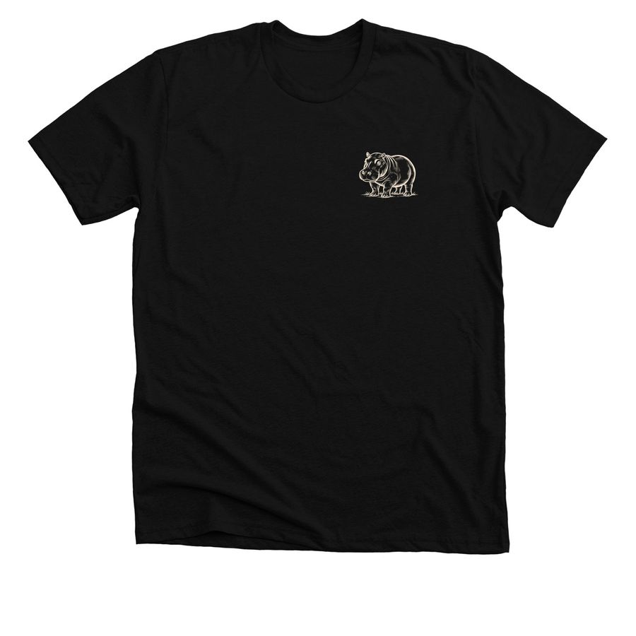 Raising Hippos Together, a Solid Black Blend Premium Unisex Tee