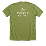 National Recovery Month Short-Sleeve Tees, a Heather Green Premium Unisex Tee (back-view)