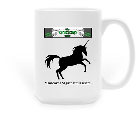 Antifascist Unicorn Mugs, a White Large Coffee Mug