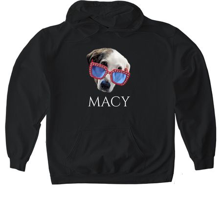 Macy Mater, a Black Gildan Softstyle Pullover Hoodie