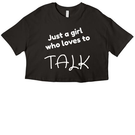 "Just a Girl" Eco Crop Top for Women, a Black Women?s Cropped Cotton Tee