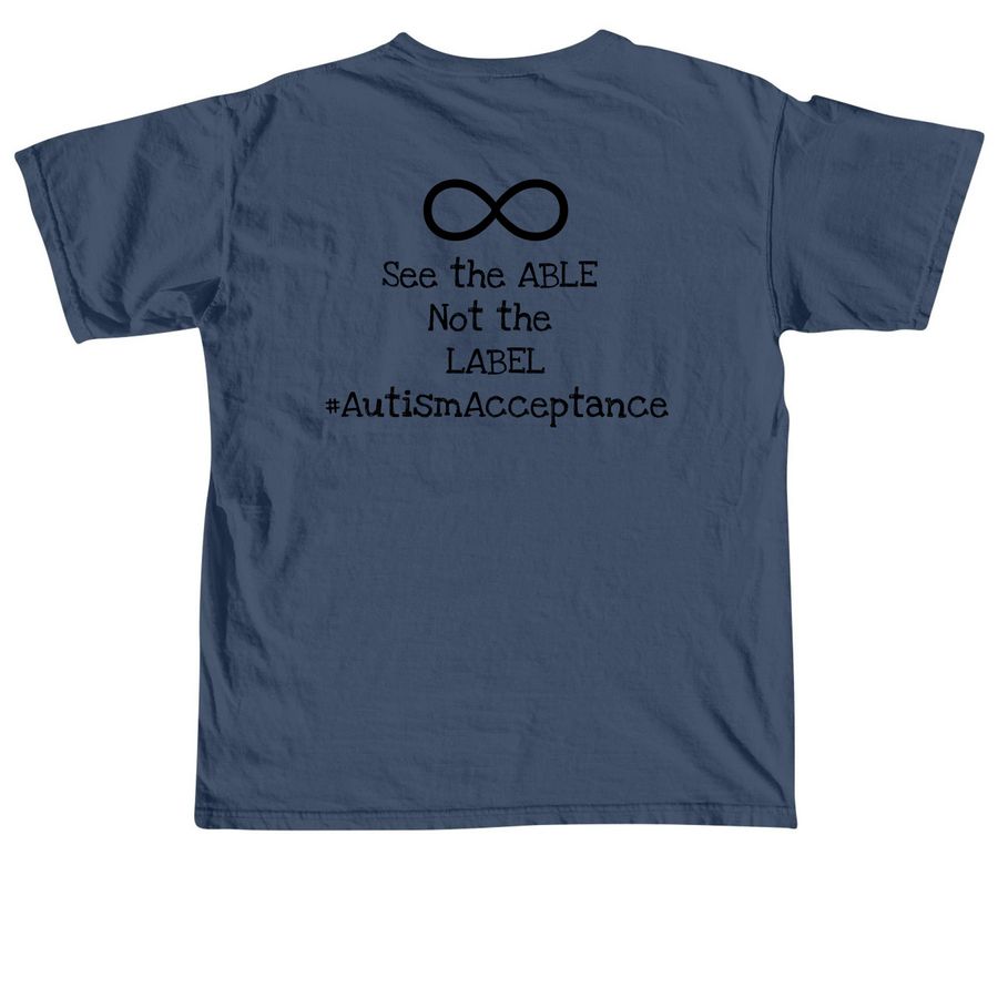 Autism Acceptance Shirts 2026, a Midnight Comfort Colors Unisex Tee (back-view)