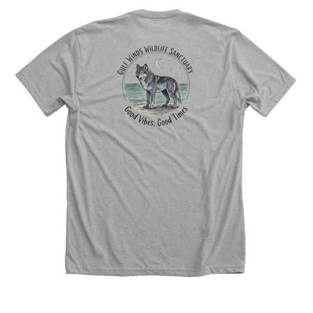 Good Vides - Wolf, a Athletic Heather Premium Unisex Tee (back-view)