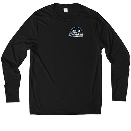 Chiefland Astrofest 2026 SUNSHIRTS, a Black UV Performance Long Sleeve Tee