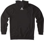 Time Never Waits, a Black Heavyweight Pullover Hoodie (back-view)